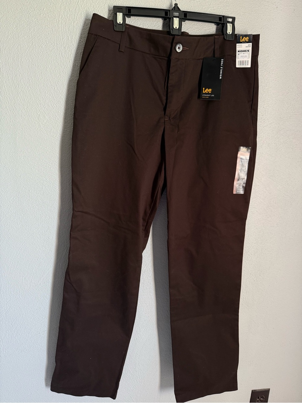 Lee Men’s Brown Straight-Leg Chinos
